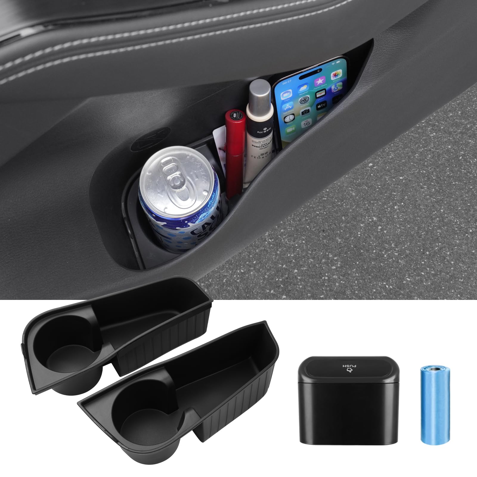 Amazon.com: Canvcle Car Door Side Storage Box and Trash Can for